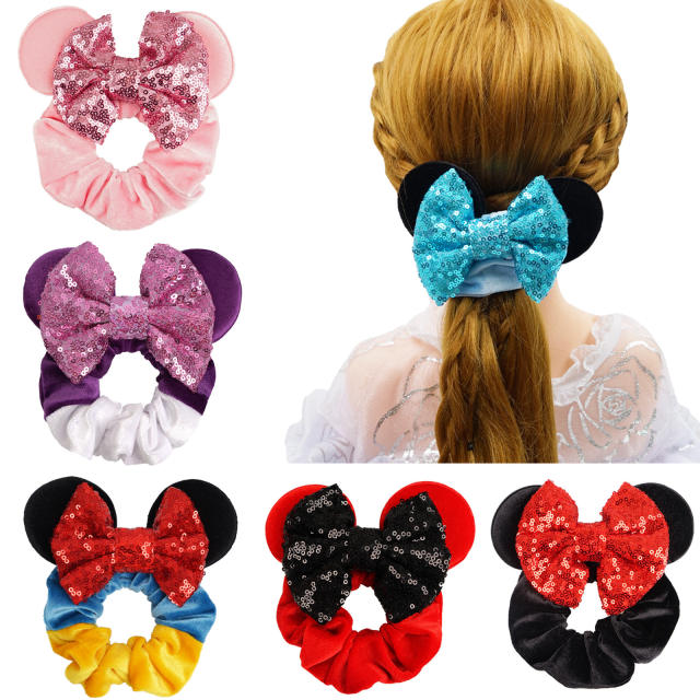 Sweet Mickey design scrunchies velvet scrunchies for kids adults