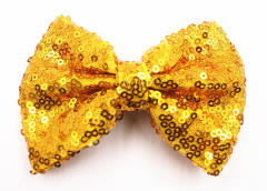 Hot sale sequins sweet bow duckbill hair clips for kids 4inch
