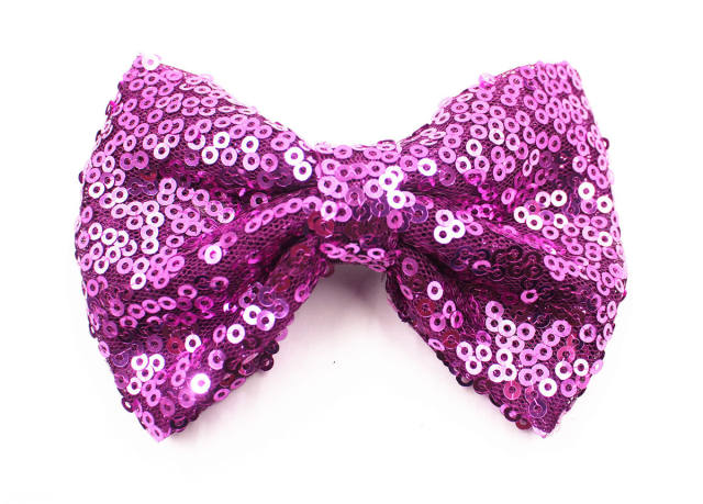 Hot sale sequins sweet bow duckbill hair clips for kids 4inch
