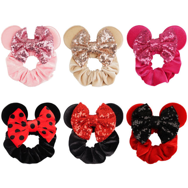 Sweet Mickey design scrunchies velvet scrunchies for kids adults