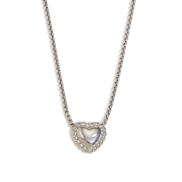 18KG sweet heart mix color stainless steel necklace earrings set