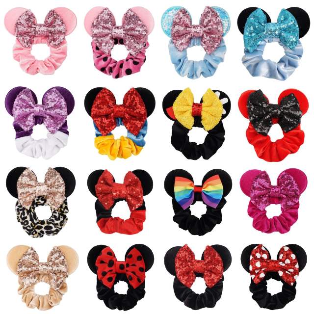 Sweet Mickey design scrunchies velvet scrunchies for kids adults