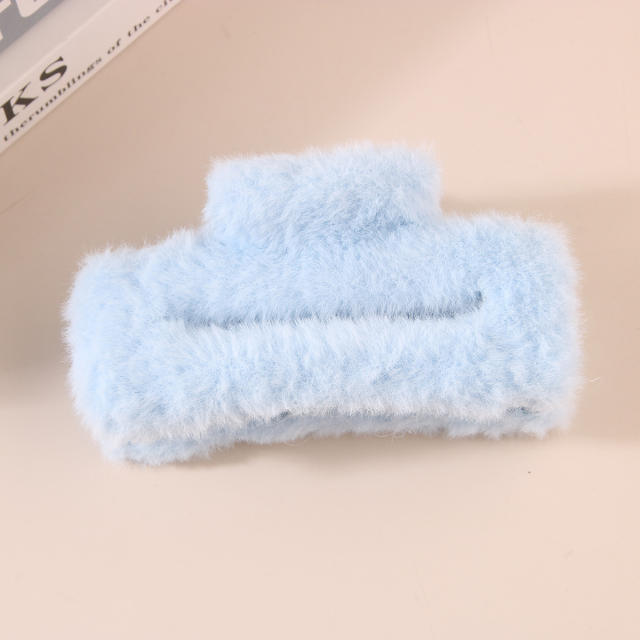 11.5cm large size fluffy women hair claw clips