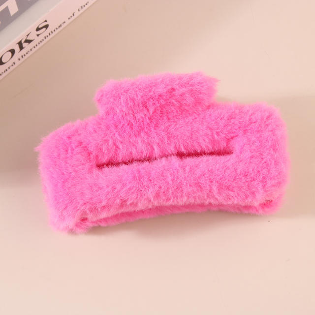 11.5cm large size fluffy women hair claw clips