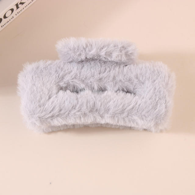 11.5cm large size fluffy women hair claw clips