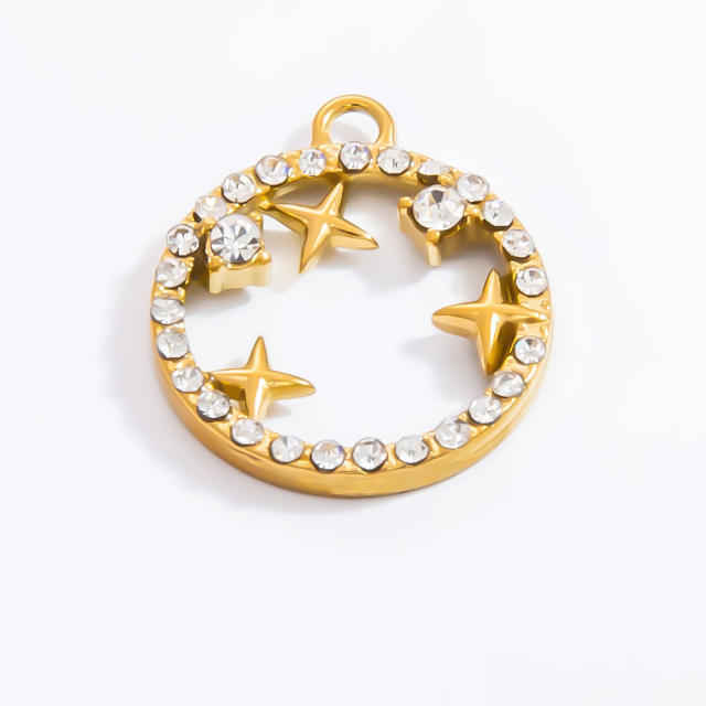 18KG diy evil eye heart stainless steel diy pendant charm for necklace bracelet