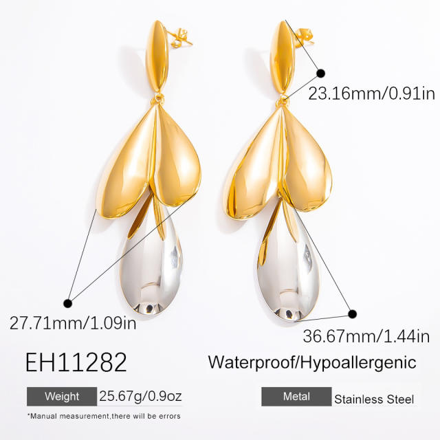 Chunky mix color stainless steel earrings collection
