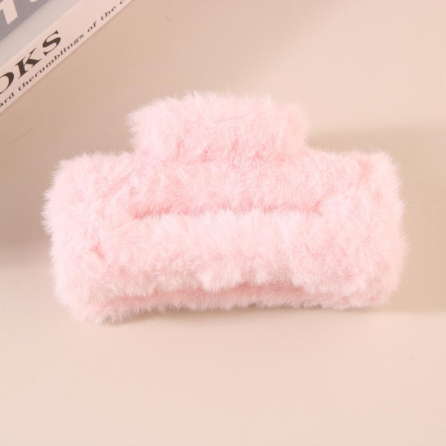11.5cm large size fluffy women hair claw clips
