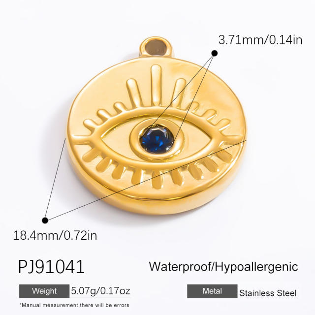 18KG diy evil eye heart stainless steel diy pendant charm for necklace bracelet