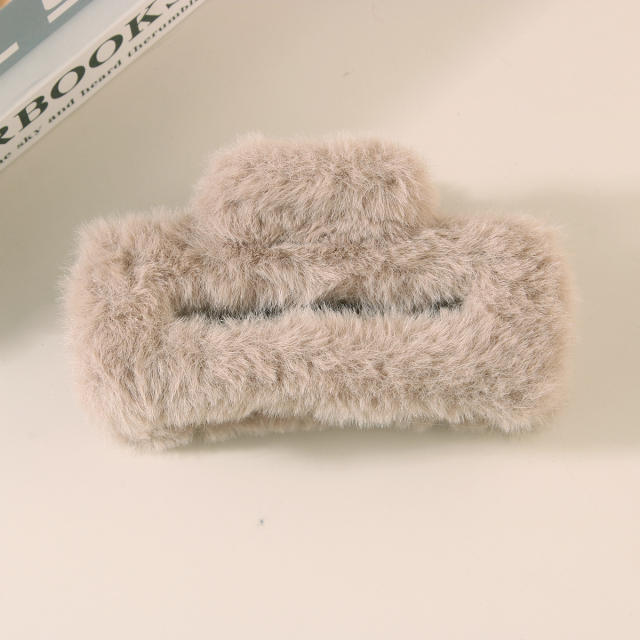 11.5cm large size fluffy women hair claw clips