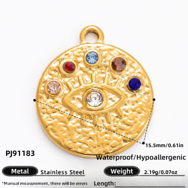 18KG diy evil eye heart stainless steel diy pendant charm for necklace bracelet