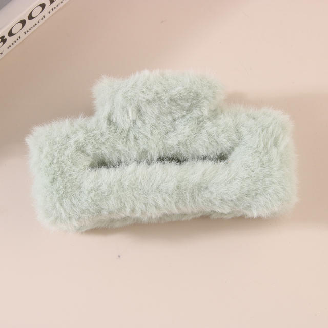 11.5cm large size fluffy women hair claw clips