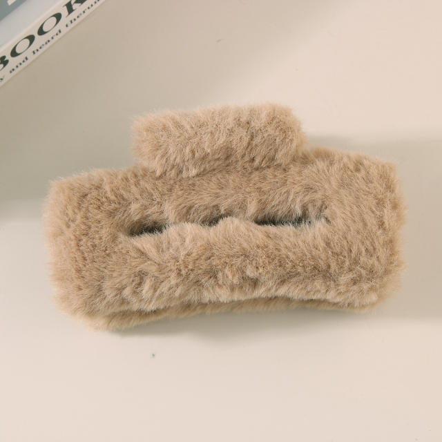 11.5cm large size fluffy women hair claw clips