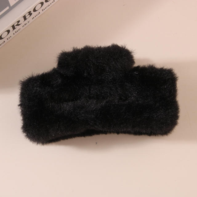 11.5cm large size fluffy women hair claw clips