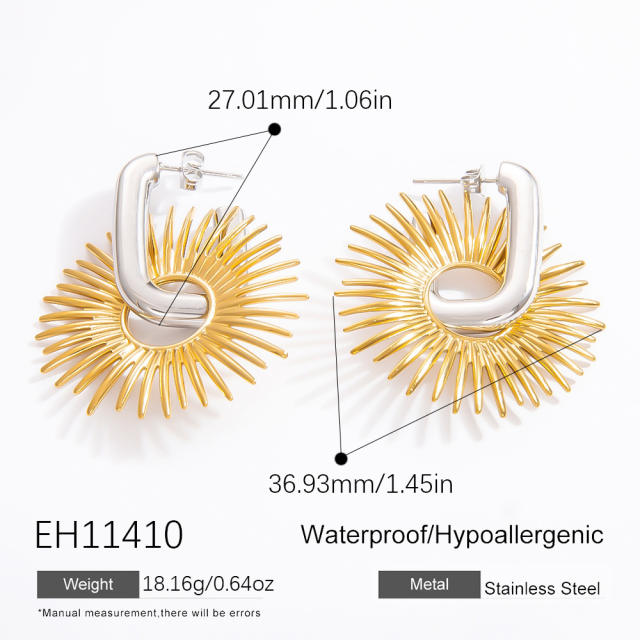 Chunky mix color stainless steel earrings collection