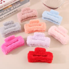 11.5cm large size fluffy women hair claw clips