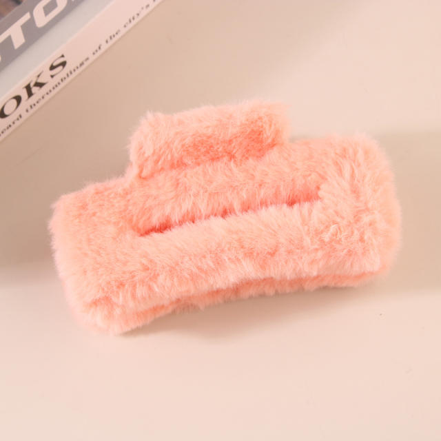 11.5cm large size fluffy women hair claw clips