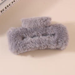 11.5cm large size fluffy women hair claw clips