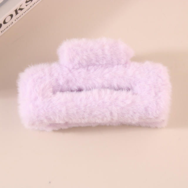 11.5cm large size fluffy women hair claw clips