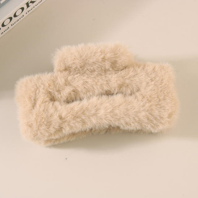 11.5cm large size fluffy women hair claw clips
