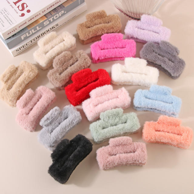 11.5cm large size fluffy women hair claw clips