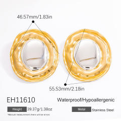 Chunky mix color stainless steel earrings collection