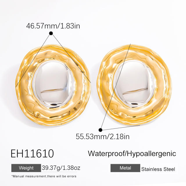 Chunky mix color stainless steel earrings collection