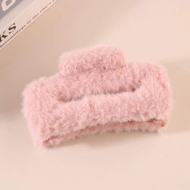 11.5cm large size fluffy women hair claw clips