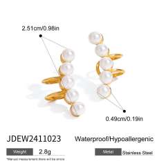 18KG stainless steel pearl ear cuff