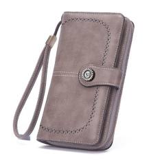 Vintage Wax Leather Wallet Women's Large Capacity Phone Bag