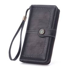 Vintage Wax Leather Wallet Women's Large Capacity Phone Bag