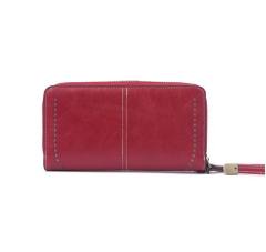 Vintage Wax Leather Wallet Women's Large Capacity Phone Bag