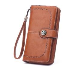 Vintage Wax Leather Wallet Women's Large Capacity Phone Bag
