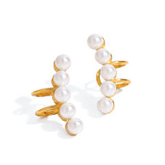 18KG stainless steel pearl ear cuff