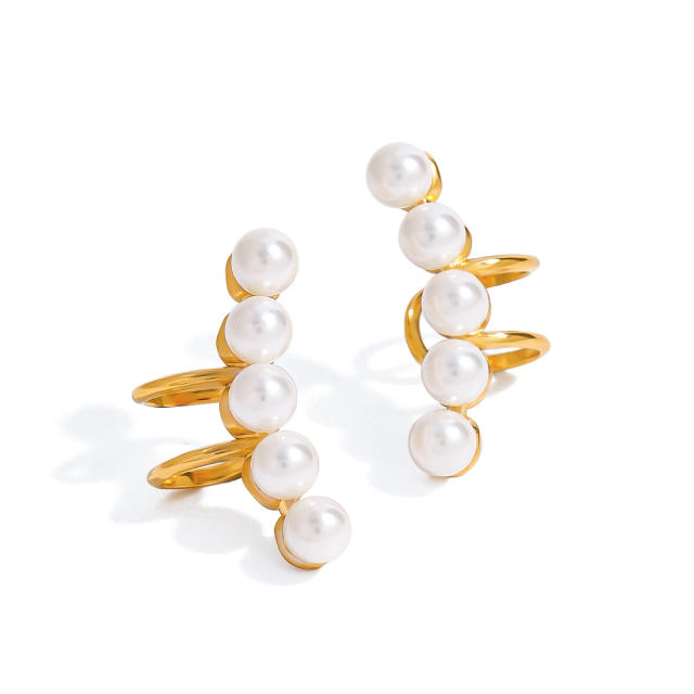 18KG stainless steel pearl ear cuff