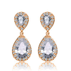 Classic water drop women's earrings with AAA grade zircon bridal earrings