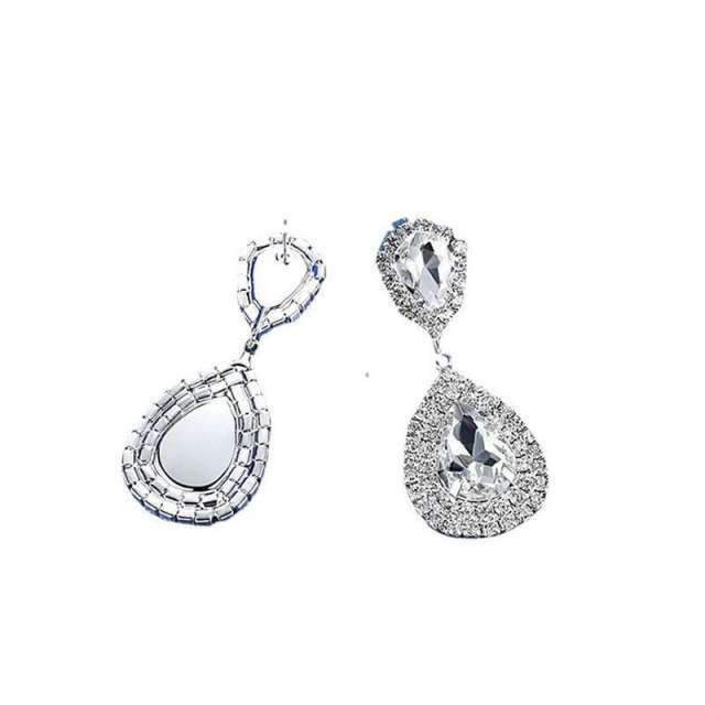 Personality hot bridal jewelry women's elegant full diamond water drop trend earrings