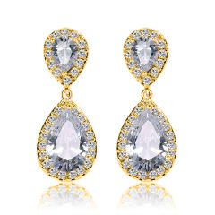 Classic water drop women's earrings with AAA grade zircon bridal earrings