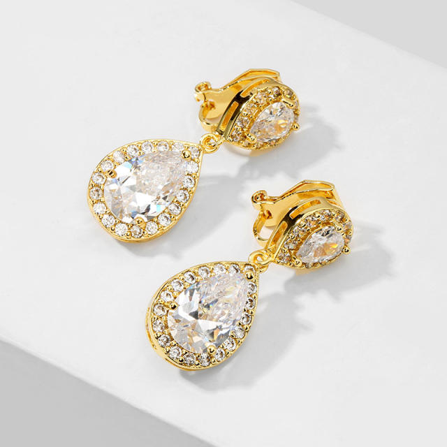 Classic water drop women's earrings with AAA grade zircon bridal earrings