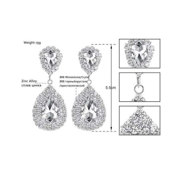 Personality hot bridal jewelry women's elegant full diamond water drop trend earrings