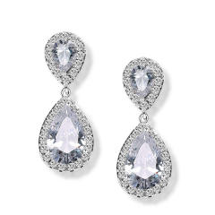 Classic water drop women's earrings with AAA grade zircon bridal earrings