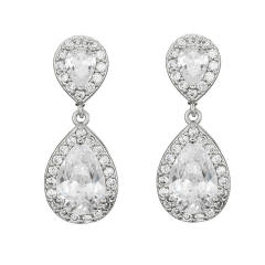 Classic water drop women's earrings with AAA grade zircon bridal earrings