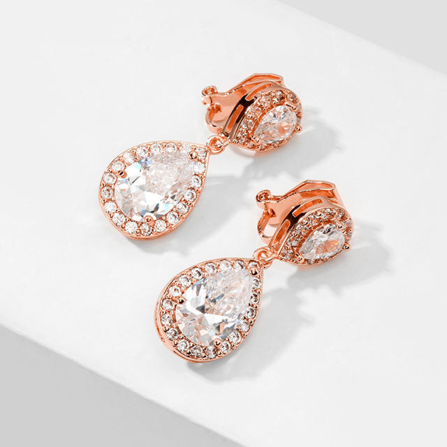 Classic water drop women's earrings with AAA grade zircon bridal earrings