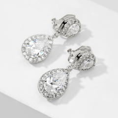 Classic water drop women's earrings with AAA grade zircon bridal earrings