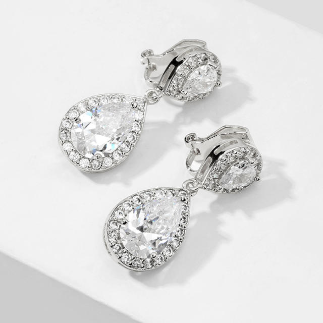Classic water drop women's earrings with AAA grade zircon bridal earrings