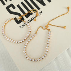 Fashion ins style zircon bracelet stainless steel tennis bracelet
