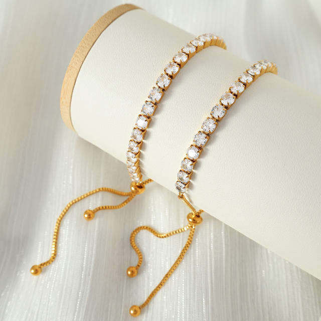 Fashion ins style zircon bracelet stainless steel tennis bracelet