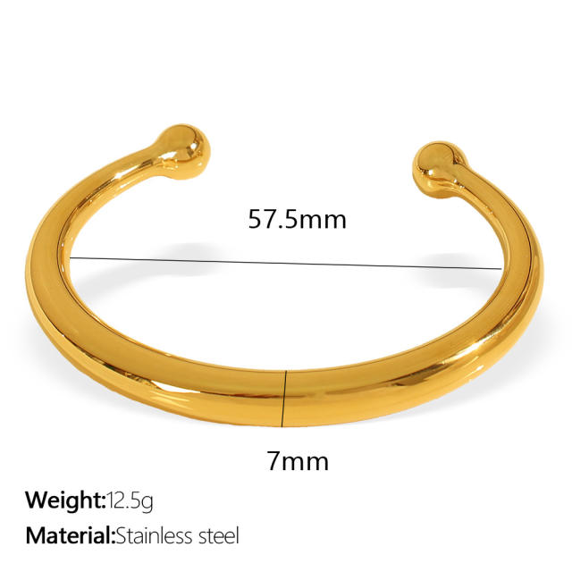 Chunky 18KG stainless steel cuff bangle collection