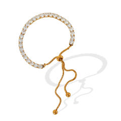 Fashion ins style zircon bracelet stainless steel tennis bracelet