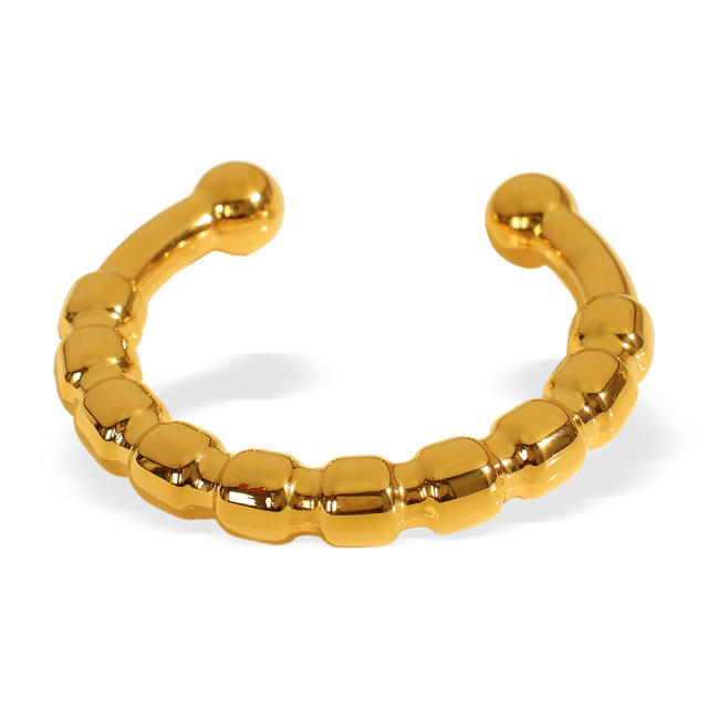 Chunky 18KG stainless steel cuff bangle collection